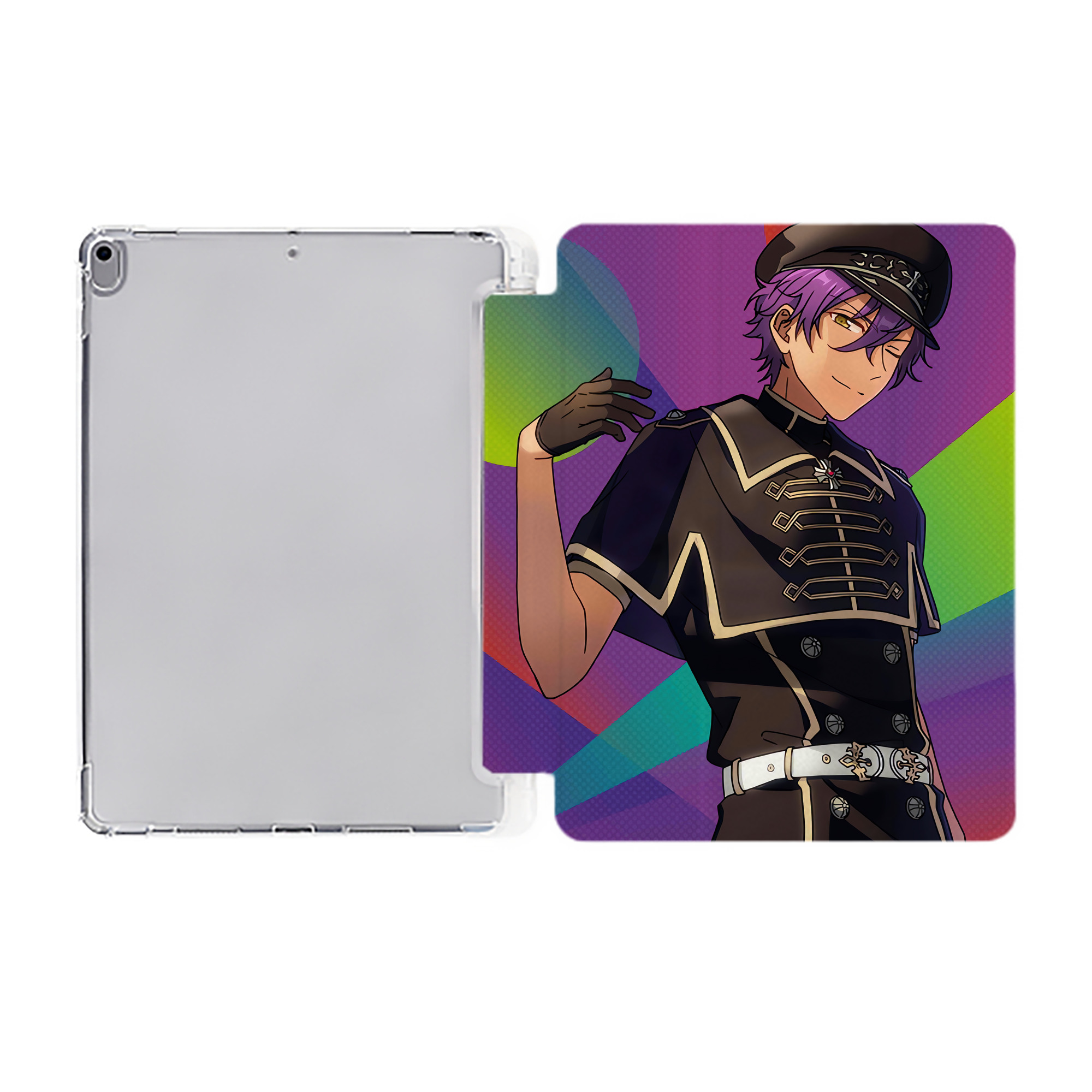 （画像用） あんさんぶるスターズ! Ensemble Stars IPad ケース ペン収納付き 三つ折りスタンド PUレザー×シリコン 対応機種9.5/10.5/10.9インチ